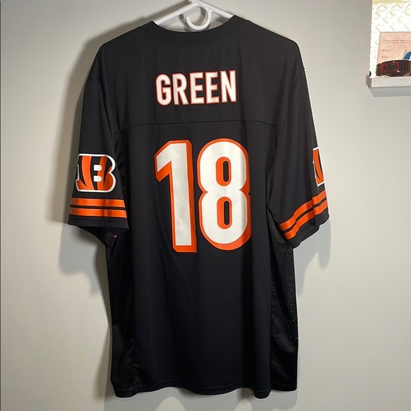 NFL Black and Orange Cincinnati Bengals Jersey Green 18 - Picture 8 of 11